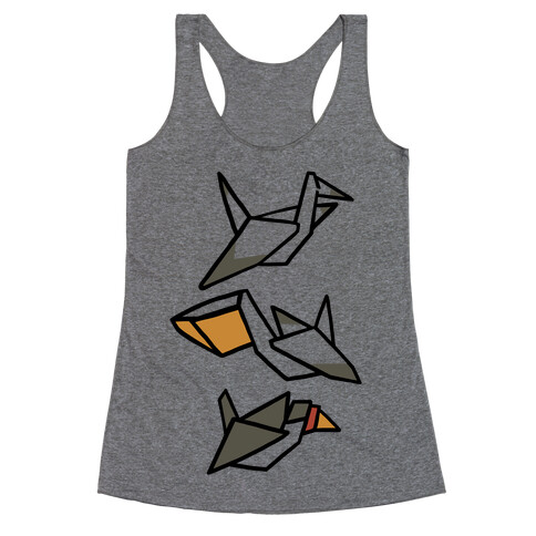 Nautical Origami Seabirds Racerback Tank Top