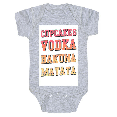 Cupcakes Vodka Hakuna Matata Baby One-Piece
