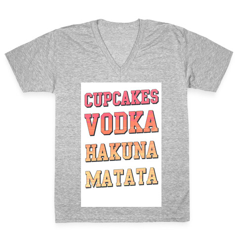 Cupcakes Vodka Hakuna Matata V-Neck Tee Shirt