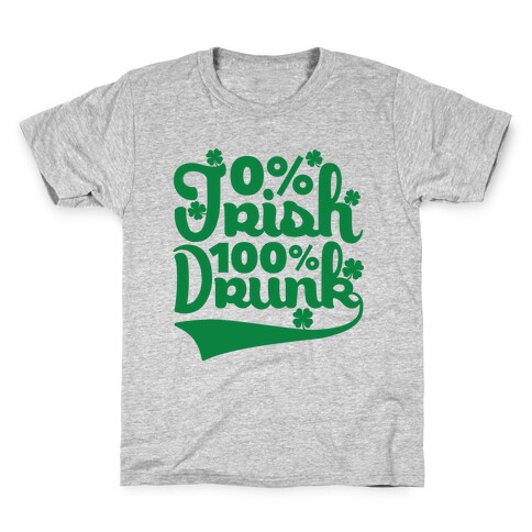 0% Irish 100% Drunk Kids T-Shirt