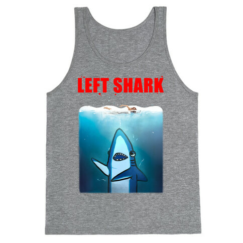 Left Shark Jaws Parody Tank Top
