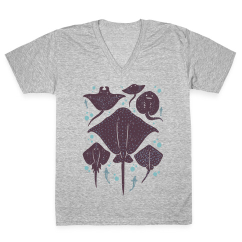 Family Of Stingrays V-Neck Tee Shirt