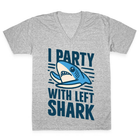 I Party With Left Shark V-Neck Tee Shirt