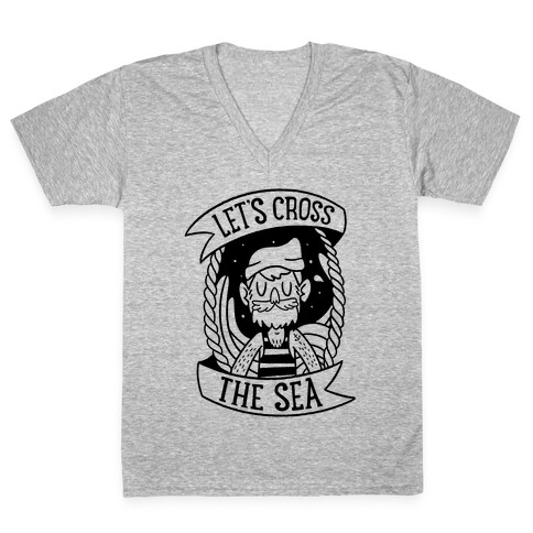 Let's Cross The Sea V-Neck Tee Shirt