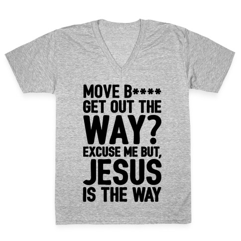 Jesus Is The Way V-Neck Tee Shirt