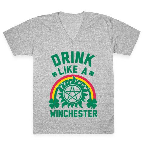 Drink Like A Winchester (St. Patrick's Day) V-Neck Tee Shirt
