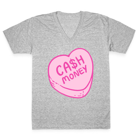 Cash Money Candy Heart V-Neck Tee Shirt