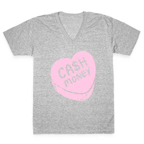 Cash Money Candy Heart V-Neck Tee Shirt