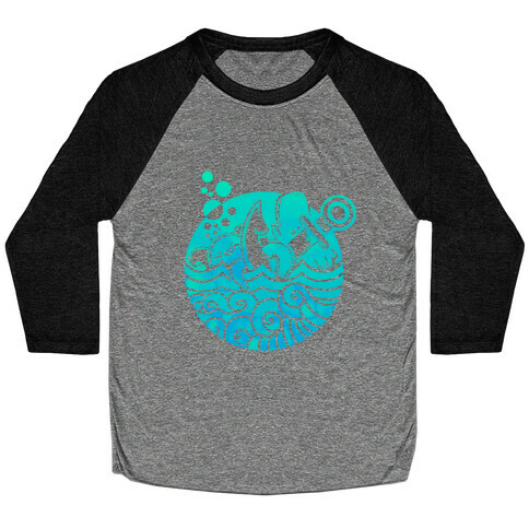 Aqua Friends Octopus & Whale Baseball Tee