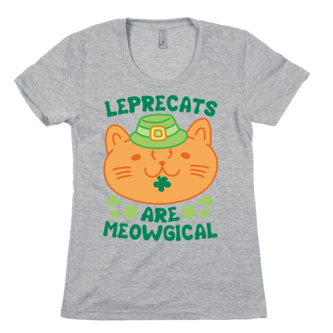 Leprecats Are Meowgical Womens T-Shirt