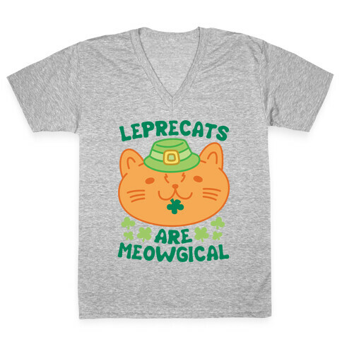 Leprecats Are Meowgical V-Neck Tee Shirt