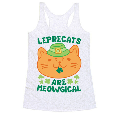 Leprecats Are Meowgical Racerback Tank Top