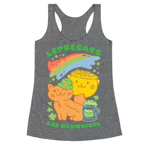 Leprecats Are Meowgical Racerback Tank Top