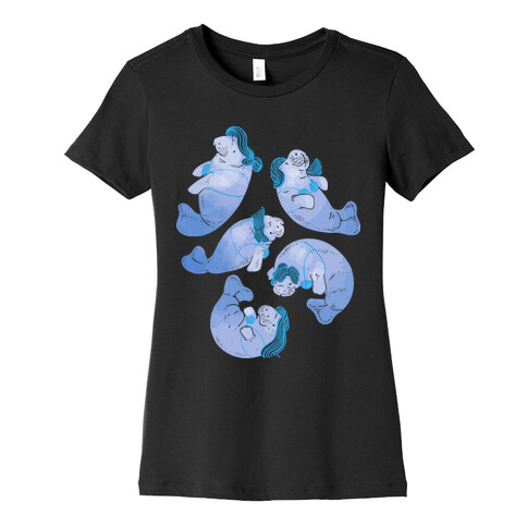 Mermaid Manatees Womens T-Shirt