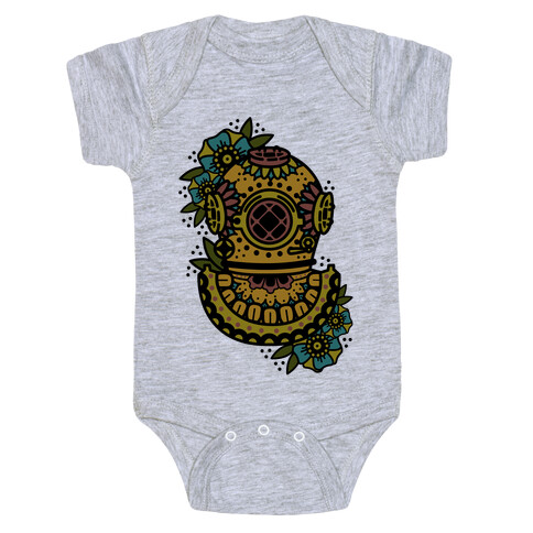 Floral Diving Helmet Baby One-Piece