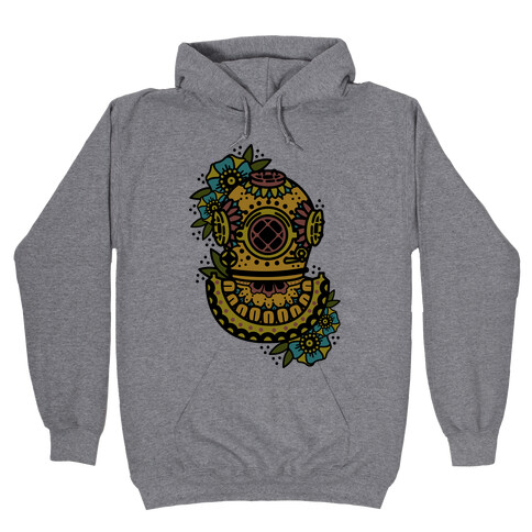 Floral Diving Helmet Hooded Sweatshirt