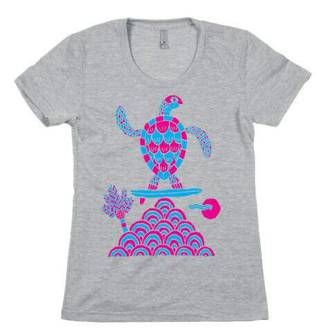 Surf Turtle Womens T-Shirt