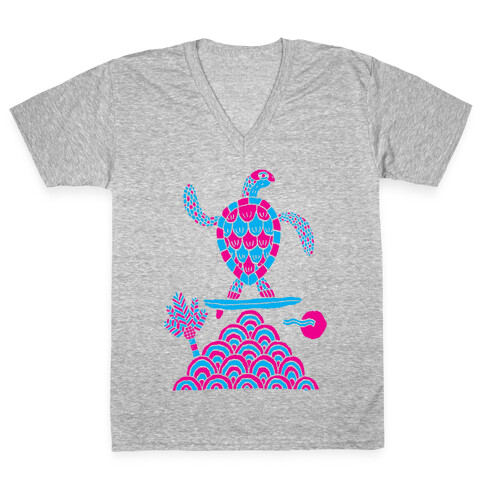 Surf Turtle V-Neck Tee Shirt