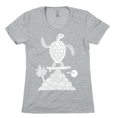 Surf Turtle Womens T-Shirt