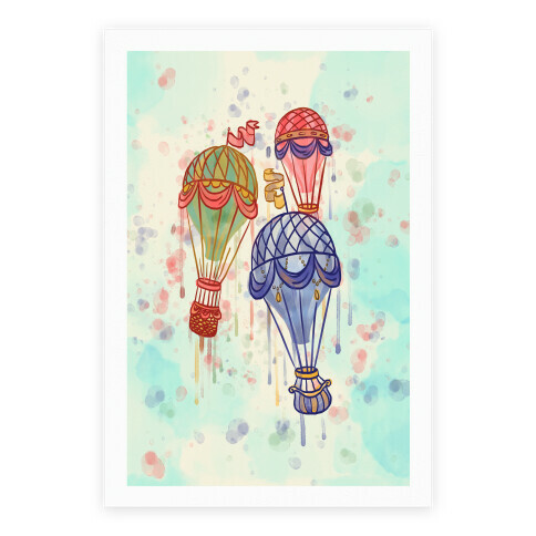 Watercolor Balloon Trip Poster