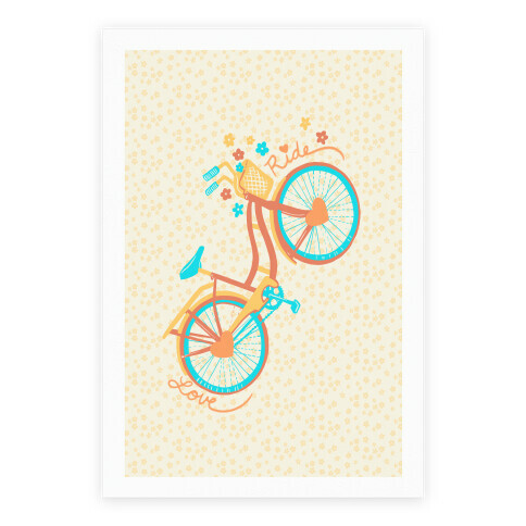 Love Your Ride: Colorful Bicycle Poster