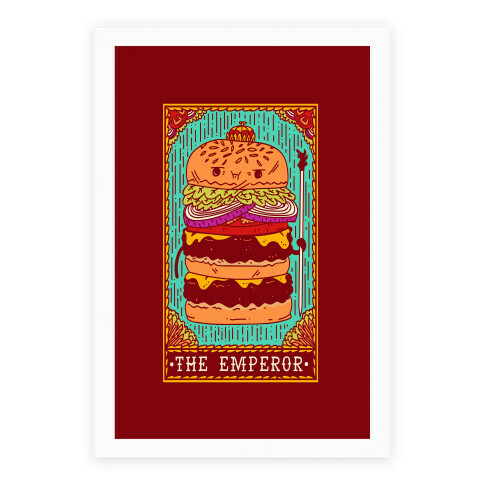 Burger Emperor Tarot Card Poster