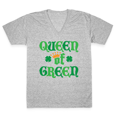 Queen Of Green V-Neck Tee Shirt