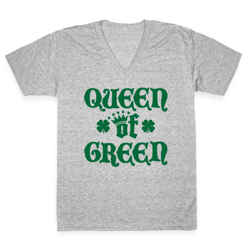 Queen Of Green V-Neck Tee Shirt