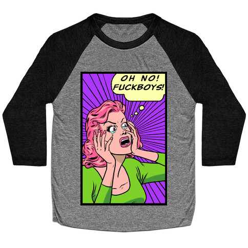 Retro Comic Girl (Oh No! F***boys!) Baseball Tee