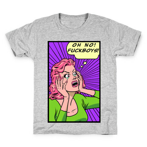 Retro Comic Girl (Oh No! F***boys!) Kids T-Shirt