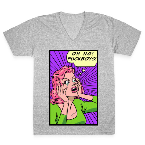 Retro Comic Girl (Oh No! F***boys!) V-Neck Tee Shirt