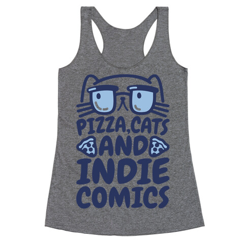 Pizza, Cats and Indie Comics Racerback Tank Top