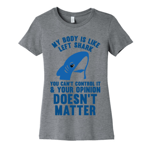 My Body Is Like Left Shark Womens T-Shirt