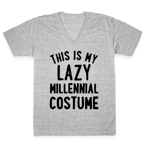 This is My Lazy Millennial Costume V-Neck Tee Shirt