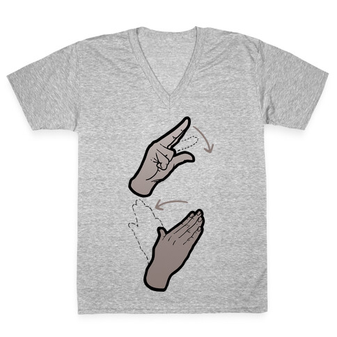 No Thanks (ASL) V-Neck Tee Shirt