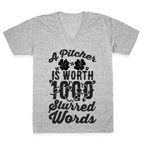 A Pitcher Is Worth 1000 Words V-Neck Tee Shirt