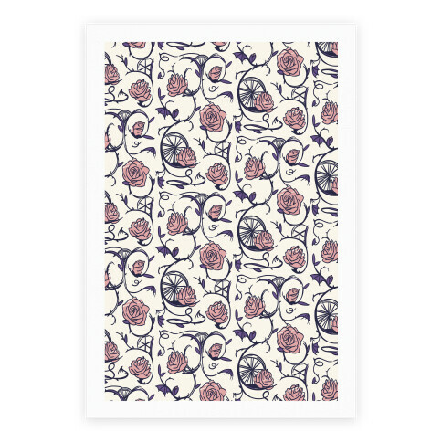 Sleeping Beauty Briar Rose Floral Pattern Poster