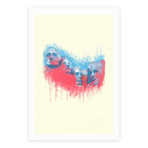 Watercolor Rushmore Poster