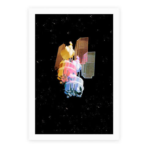 TriColor Space Satellite Poster