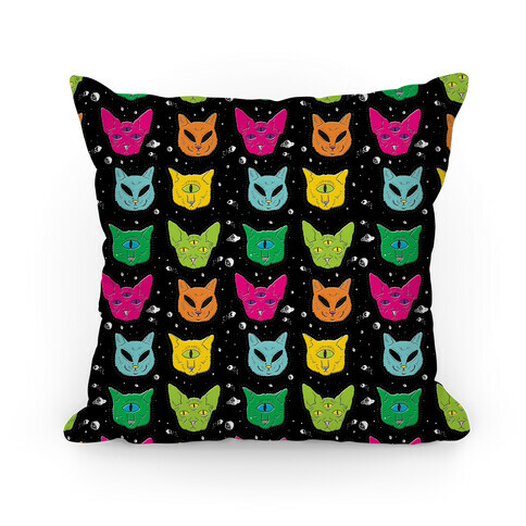 Alien Cat Pattern Pillow