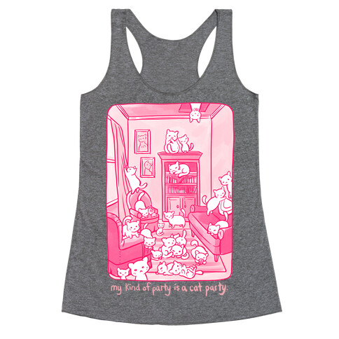 My Kind Of Party Is A Cat Party Racerback Tank Top