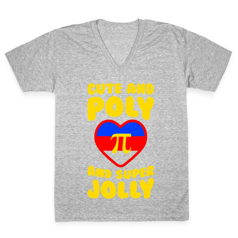 Cute And Poly And Super Jolly V-Neck Tee Shirt