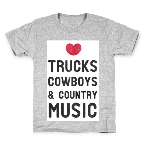 Trucks Cowboys & Country ( Baseball Tee) Kids T-Shirt