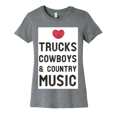 Trucks Cowboys & Country ( Baseball Tee) Womens T-Shirt