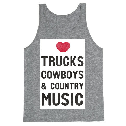 Trucks Cowboys & Country ( Baseball Tee) Tank Top