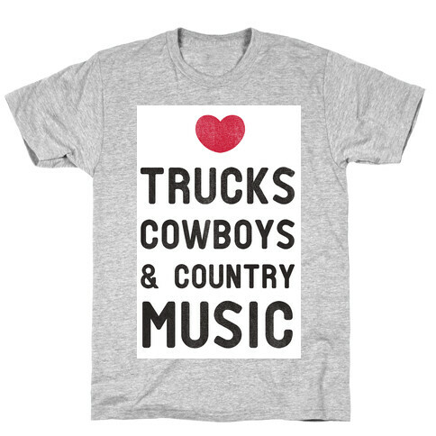 Trucks Cowboys & Country ( Baseball Tee) T-Shirt