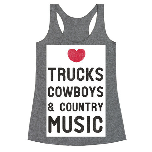 Trucks Cowboys & Country ( Baseball Tee) Racerback Tank Top