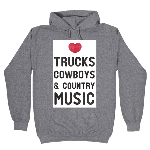 Trucks Cowboys & Country ( Baseball Tee) Hooded Sweatshirt
