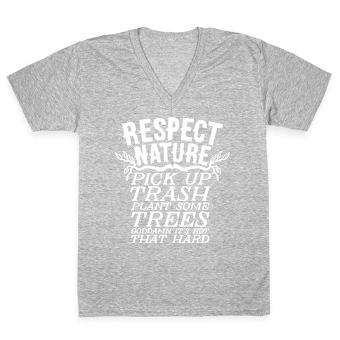 Respect Nature V-Neck Tee Shirt