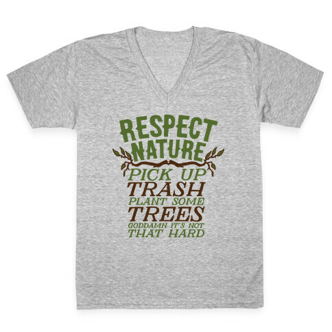 Respect Nature V-Neck Tee Shirt